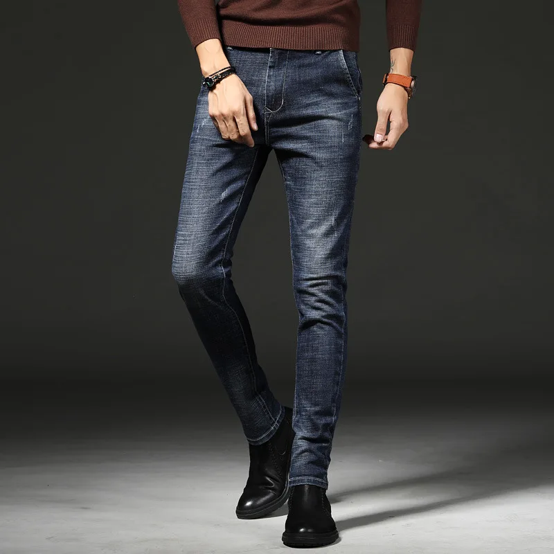 

New men's high-end jeans Korean fashion trend Leggings student leisure youth jeans men's four seasons