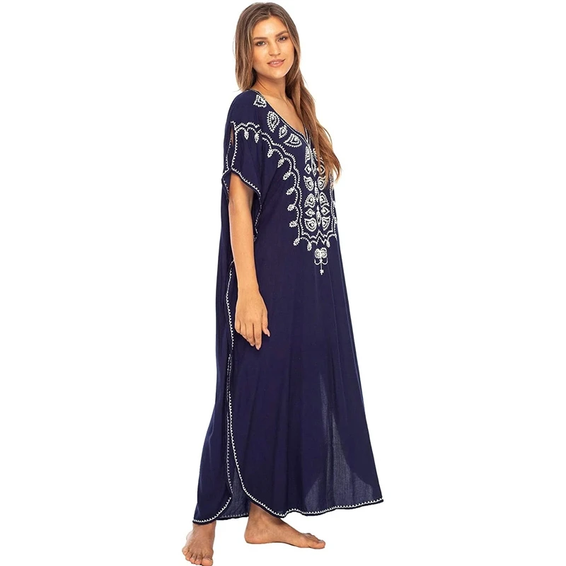 Бали пляжное длинное платье кафтан купальный костюм сокрытие летнее ResortWear