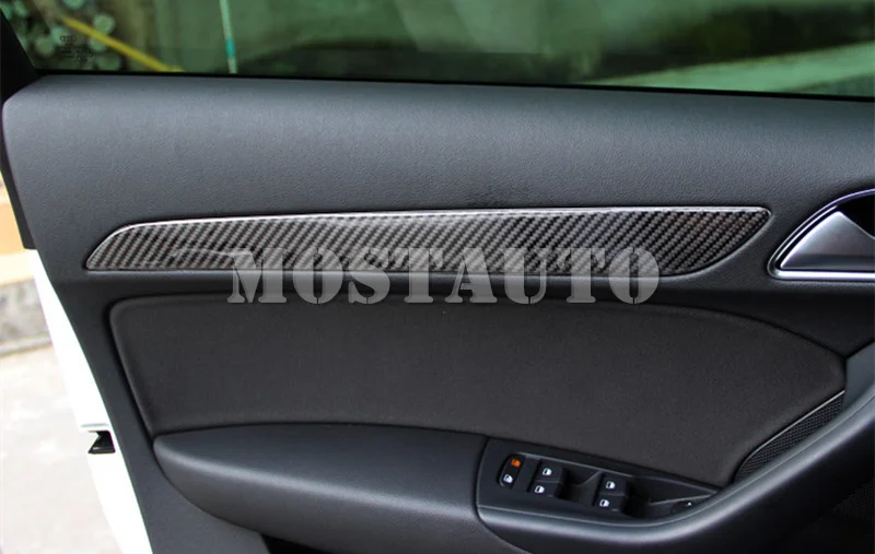 Для Audi Q3 8U карбоновое волокно панель двери автомобиля Молдинг Накладка 2012-2018 4 шт.