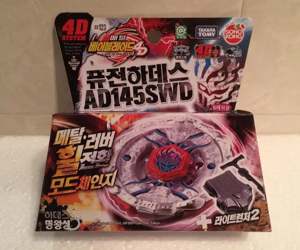 Takara Tomy 4D Металлический бейблейд BB123 Fusion Hades AD145SWD Battle Top + Launcher|Волчки| |