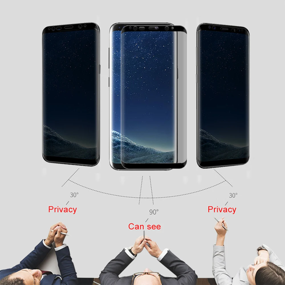 Антишпионское закаленное стекло для samsung Galaxy A10 A20 A40 A60 A70 A80 M30 S10E A9 Антибликовая пленка Защитное стекло для сохранения личной информации