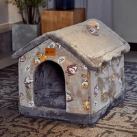 1pc doghouse cat bed warm pet house cozy kitten cat house washable tent very soft small dog home bag for cats beds pet products