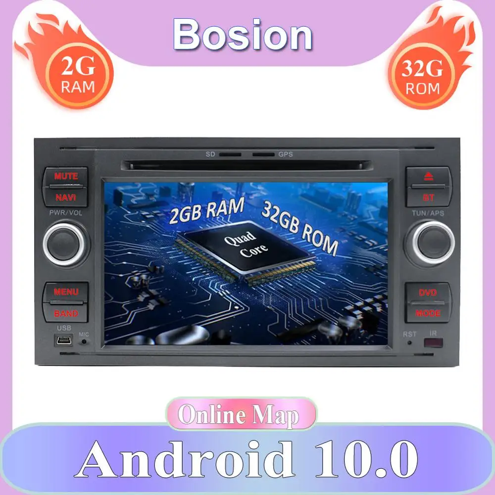 32G андроид 10 автомобильный аудио для Ford Mondeo S-max Focus C-MAX Galaxy Fiesta Fusion 2 DIN DVD плеер радио