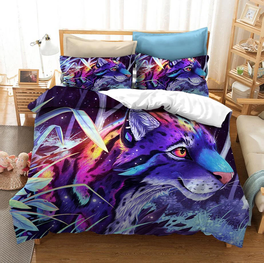 

Animal Series 3D Printed Peacock Lion Dog Bedding Set Duvet Covers Pillowcases Comforter Bedding Set Bedclothes Bed Linen