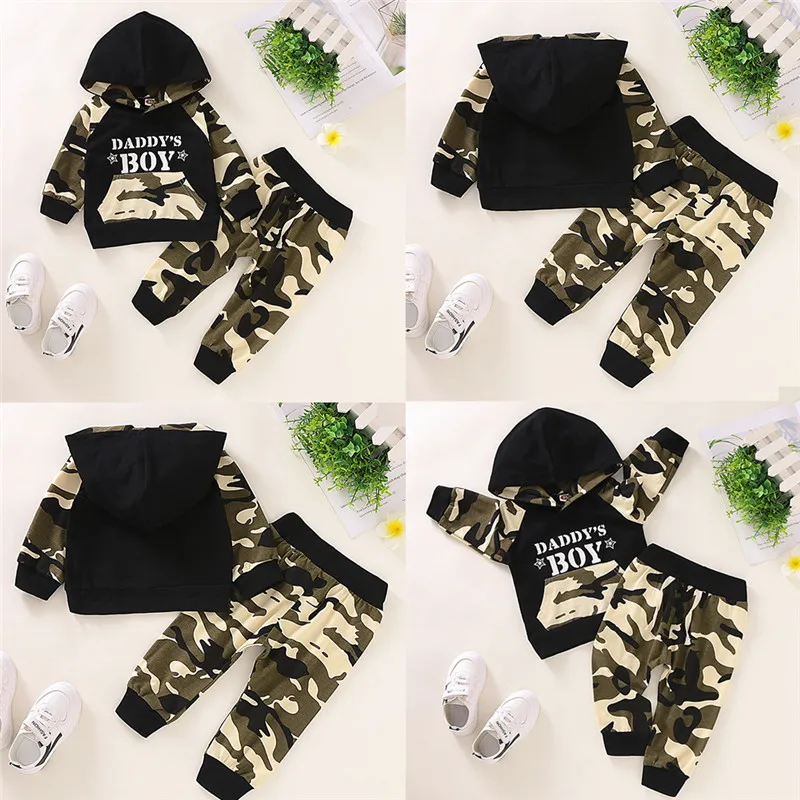 Осенний свитер для новорожденных мальчиков комплект камуфляжной расцветки