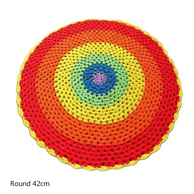 

Modern Lace crochet table place mat Cloth cotton pad cup mug Christmas round doily dining dish coaster drink placemat kitchen