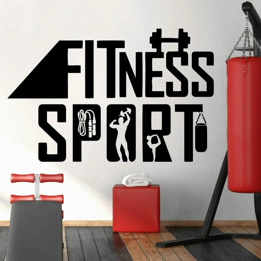 

Fitness Sport Wall Sticker Home Decoration Vinyl Stickers Mural Removable Wall Decal For Gym Living Room Decor Y265