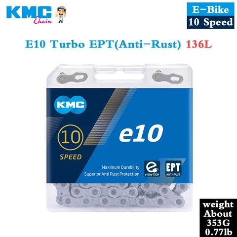 Цепь для электровелосипеда KMC e9, e10, e11, e12, велосипедные цепи 9s, 10s, 11s, 12s, 130/136 звеньев, антикоррозийные детали для электровелосипеда