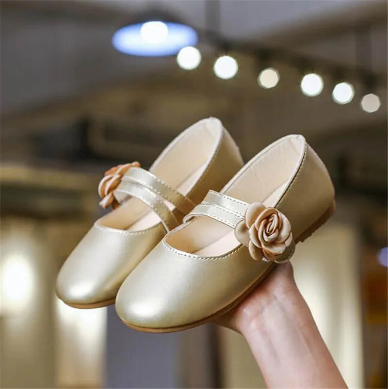 Weoneit детские туфли с цветочным принтом белые розовые золотые вечерние кожаные