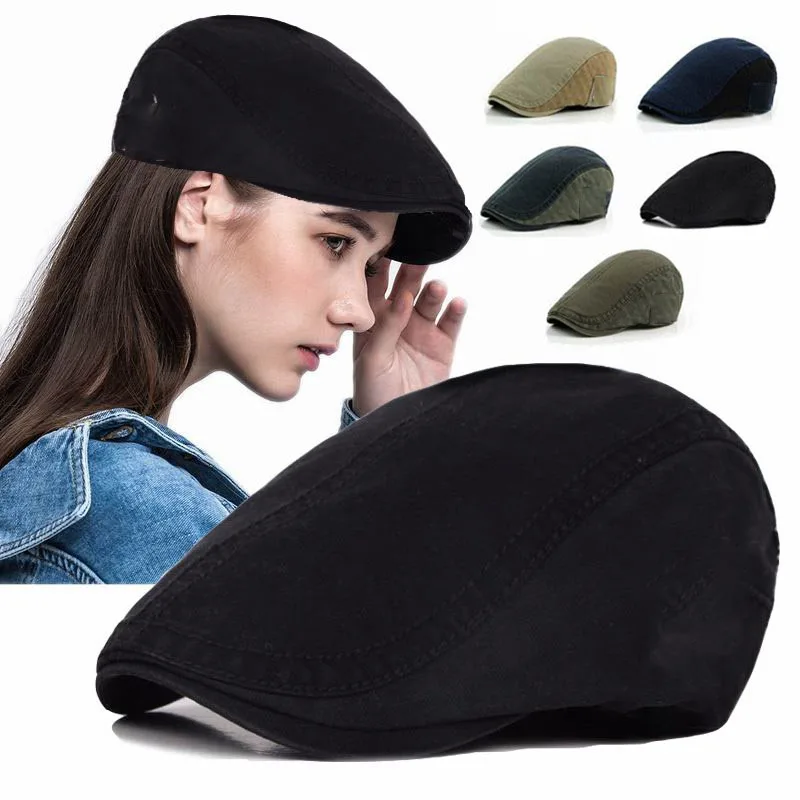 

1PC 5Colors Cotton Retro Outdoor Unisex Baseball Visors Ivy Cabbie Newsboy Flat Beret Hat Duckbill Peaked Gatsby Cap