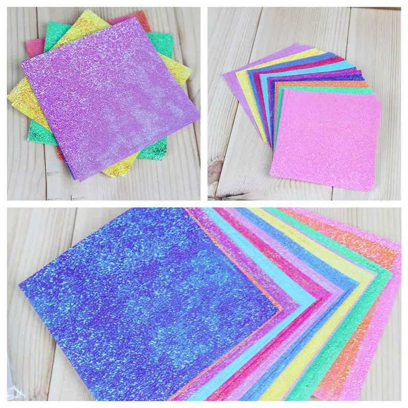 

New 50pcs Origami Handmade paper Pearl Pure color shining papel Mix 10 colors scrapbook romantic for lovers gift 3 Styles