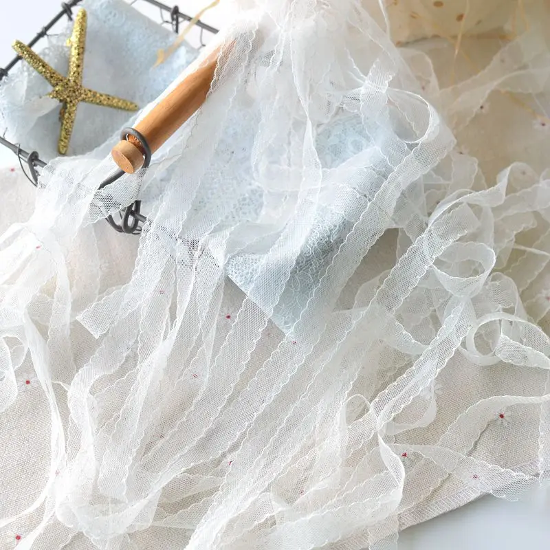 

2020 high quality crafts wavy high quality smooth lace accessories bridal wedding dress girls dress skirt accessories 1.2cm wide