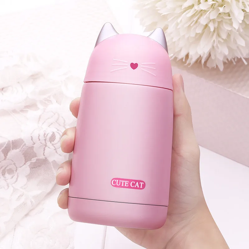 Вакуумная мини кружка с милым котом детский термос из нержавеющей стали бутылка