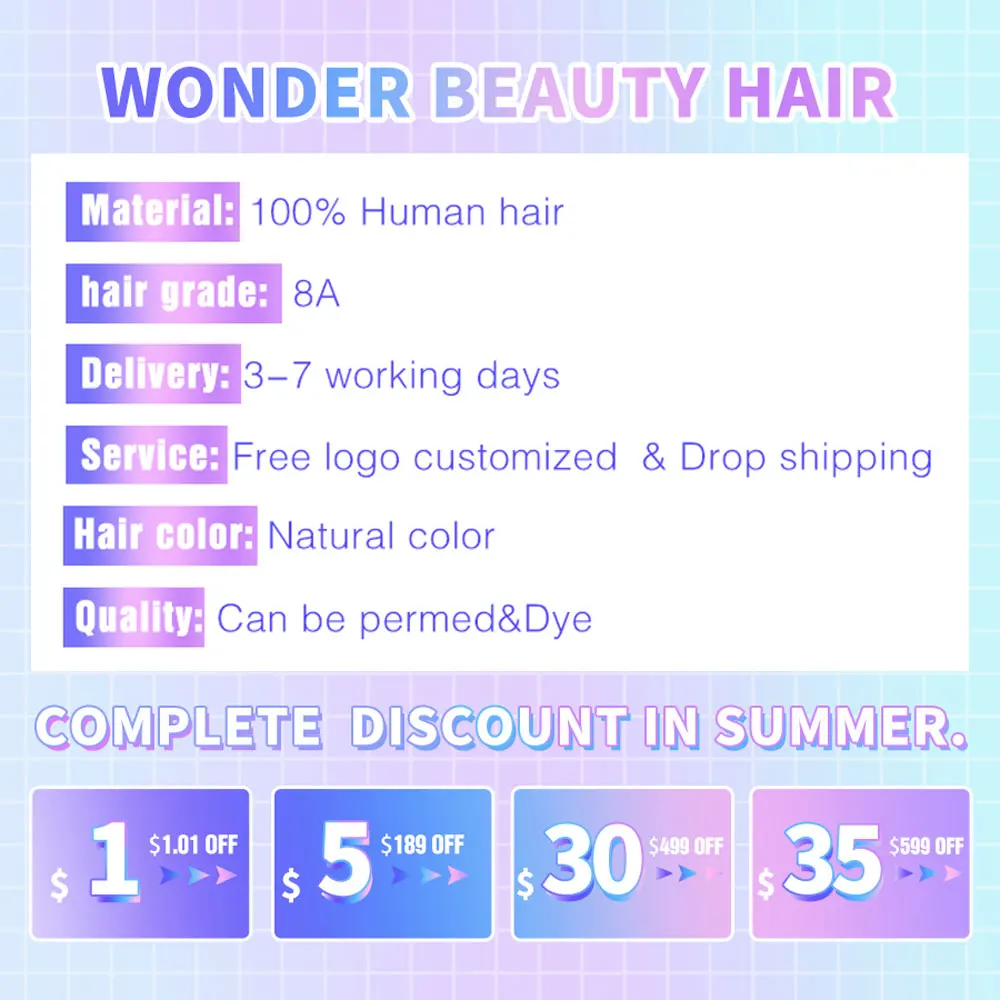 Wonder Beauty бразильские волосы глубокая волна кружево фронтальное закрытие 100%