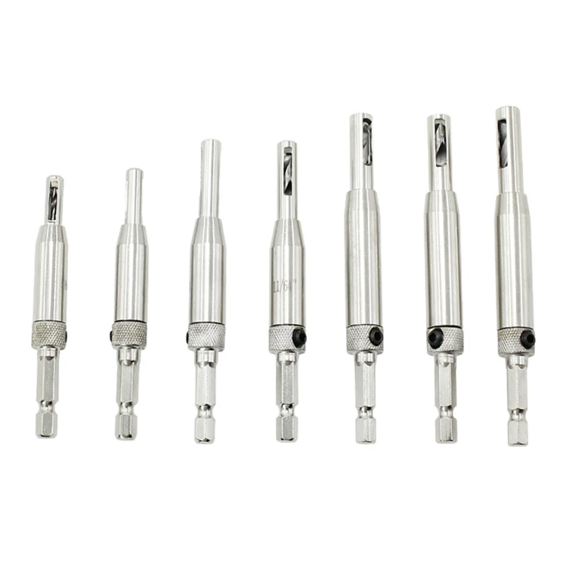 

Self Centering Hinge Drill Bit with Hex Key Set Hole Puncher Guide Door Cabinet gemel Woodworking Tools 10pcs