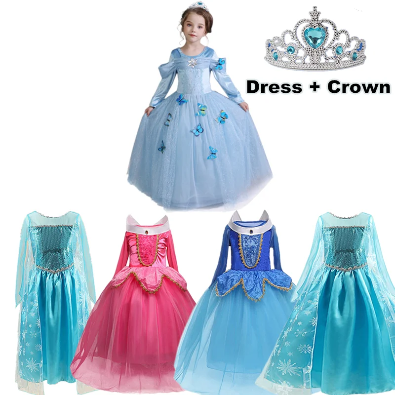 Причудливое Сетчатое платье принцессы для девочек Элегантное синее