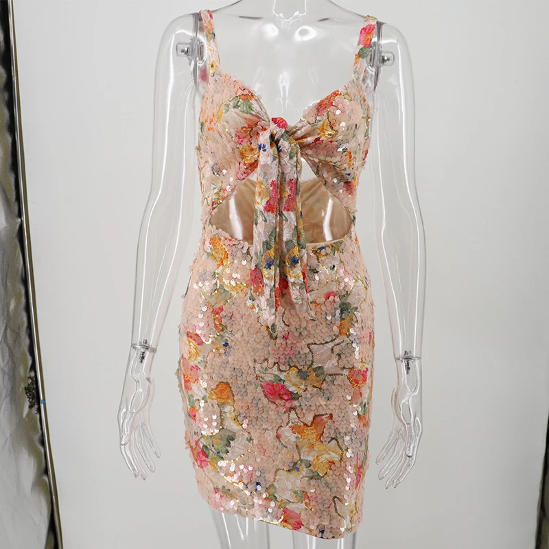 Reaqka Sexy white Sequins summer dress Sleeveless chain vintage Deep V neck mini club party dresses Backless vestidos mujer 2017|vestidos mujer|dress
