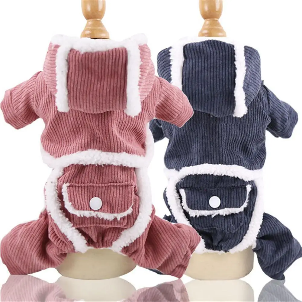 

New Winter Warm Dog Clothes For Small Dogs Medium Pet Jumpsuits Hooded Puppy Pet Coat Jackets Chihuahua Pug Clothing Outfits