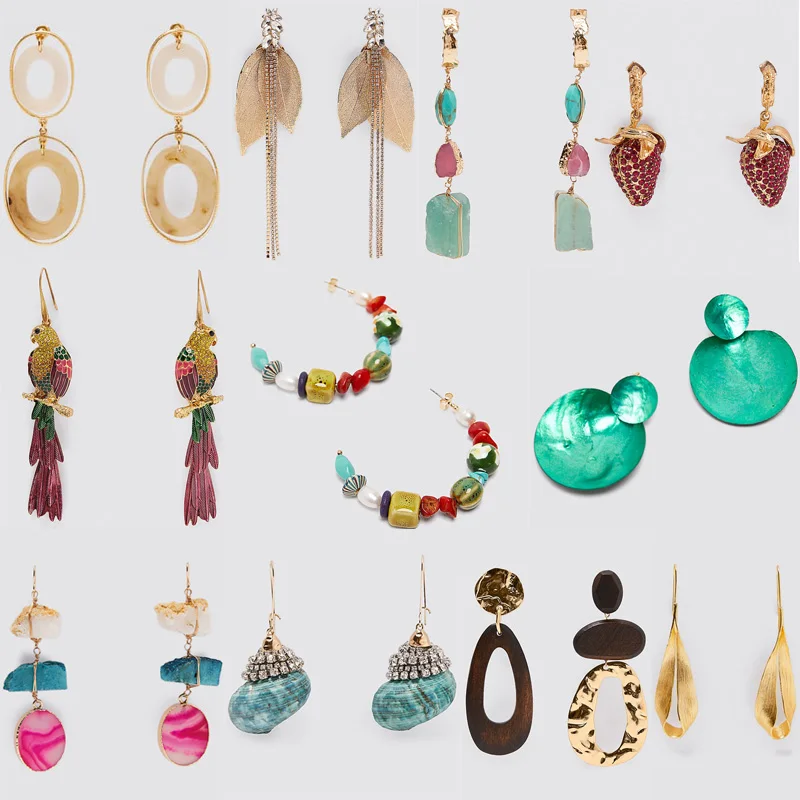 Женские серьги подвески с бусинами ZA летние вишневые ручной работы кисточками в