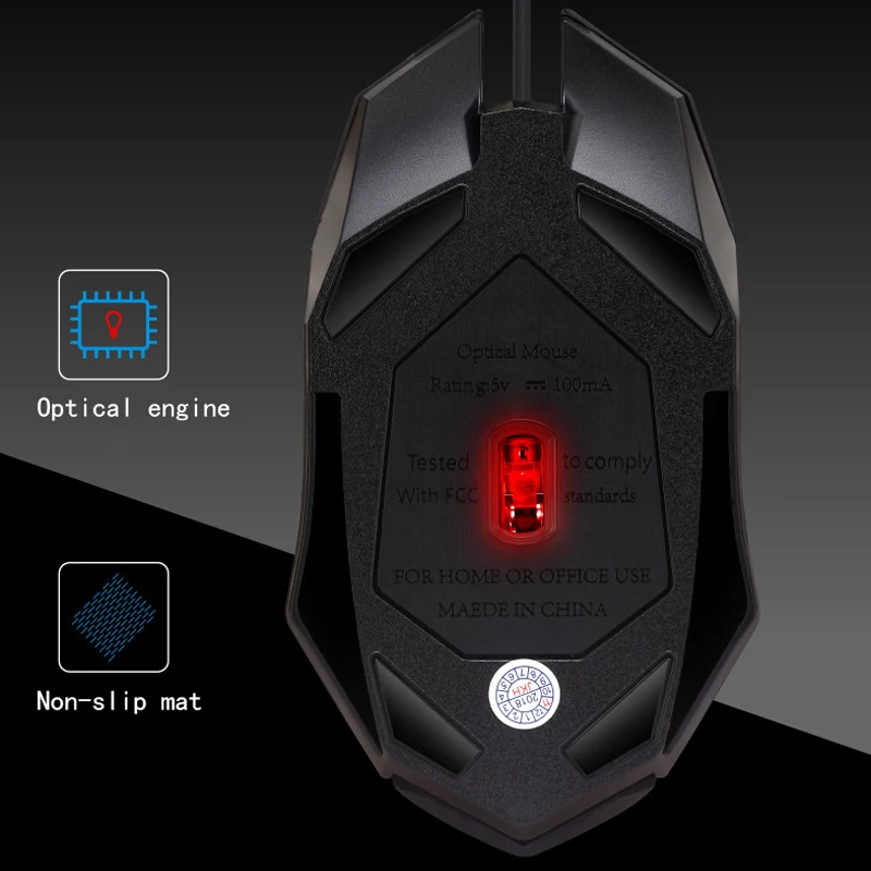 Wired Mouse Gaming Adjustable 800 1200 1600 DPI Optical PC Gamer Computer LED Light Ergonomic Hands Laptop Mice Game Mause | Компьютеры и