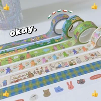 korean ins cartoon cute colorful washi tape envelope kawaii sealing sticker notebook student stationery diy decorative tape 5m