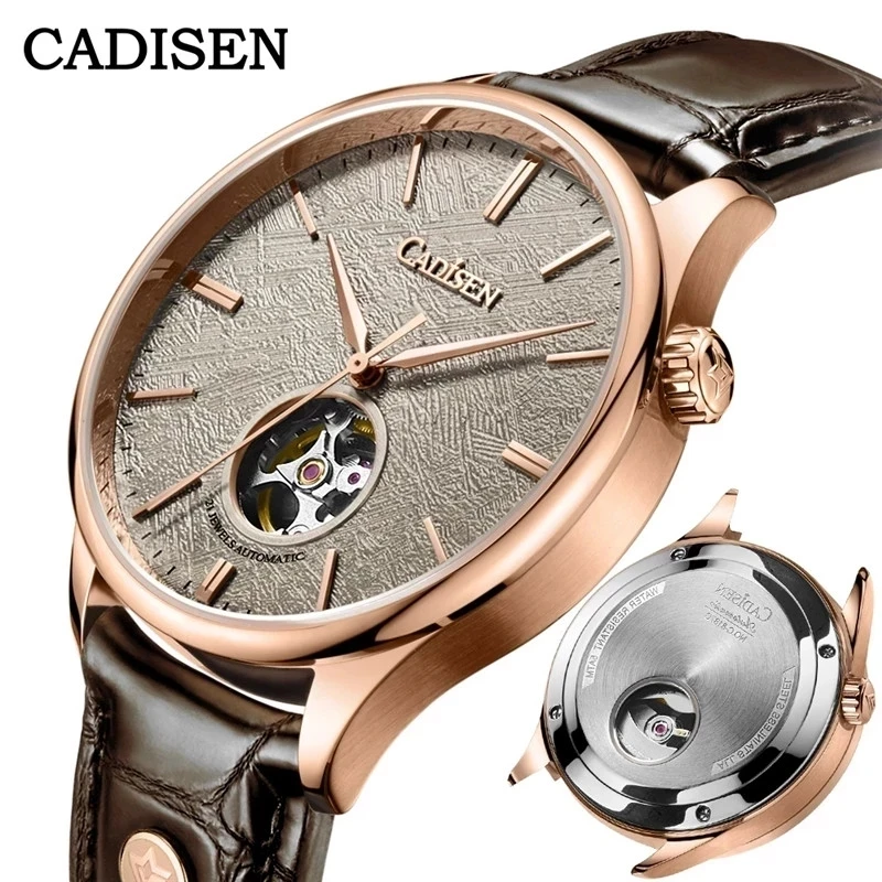 

CADISEN C8187 Men`s Watch Meteorite Dial MIYOTA-82S0 Movt Mechanical Automatic Wristwatch Sapphire Glass Tourbillon Watches 5ATM