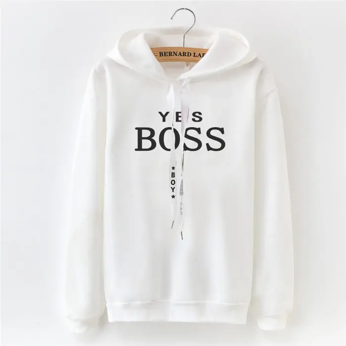 cj-802 Толстовка Для женщин буквенным принт BOSS с длинным рукавом Повседневное кофты Женские однотонные Цвет пуловер с круглым вырезом Топы; пальто спортивная одежда - Цвет: cj-802