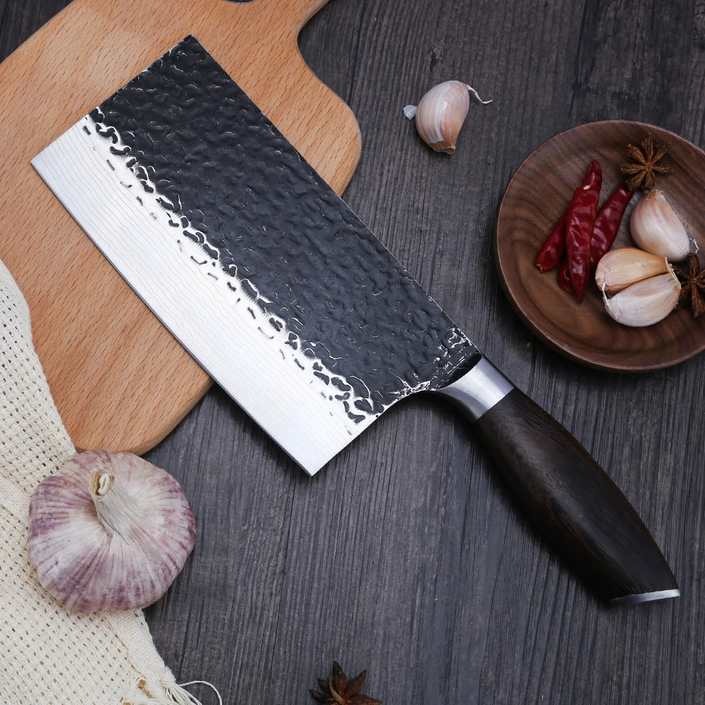 XYj 7 дюймов кованые Кухня Ножи ручной работы Нержавеющая сталь шеф повара