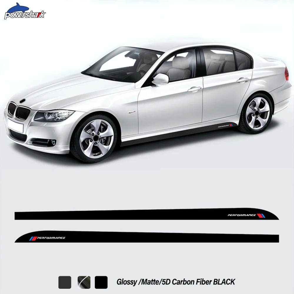 

2 Pcs Side Stripes Skirt Sticker M Performance Decal For BMW E90 E91 Touring E92 E93 3 Series 318 320 325 2004-2013 Accessories