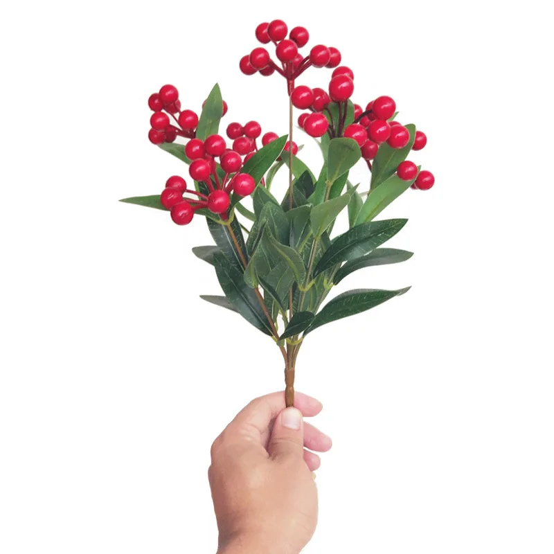 Искусственное растение красный фрукт букет из акации искусственных цветов для