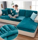 Новинка 2021, бархатный чехол для дивана, чехол для подушки, толстый жаккардовый однотонный мягкий растягивающийся чехол для дивана, защитная мебель