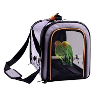 bird carrier bird travel cage with standing pole perch foldable breathable anti scratch net pet bird parrot carrier bag