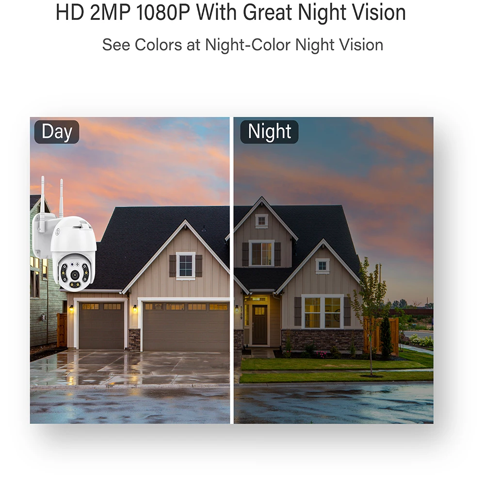 1080P Tuya WI-FI IP PTZ Камера открытый 4X цифровой зум ночное полный Цвет IP65