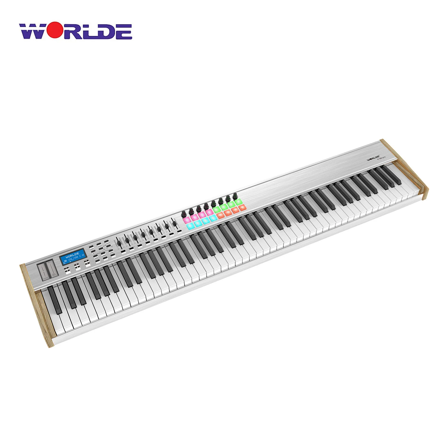 

На выбор P-88 про 88-ключ USB MIDI контроллер клавиатуры с 88 полувзвешенных клавиш 16 RGB подсветкой триггерные подушки 8 передаче ползунки