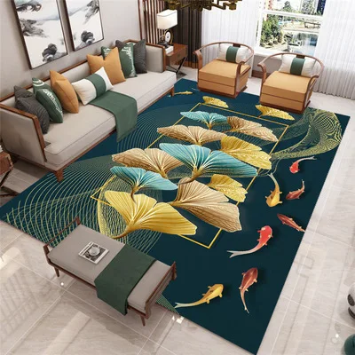 

Household 3D living room carpet, covered with sofa, coffee table mat, crawling mat and printed carpet