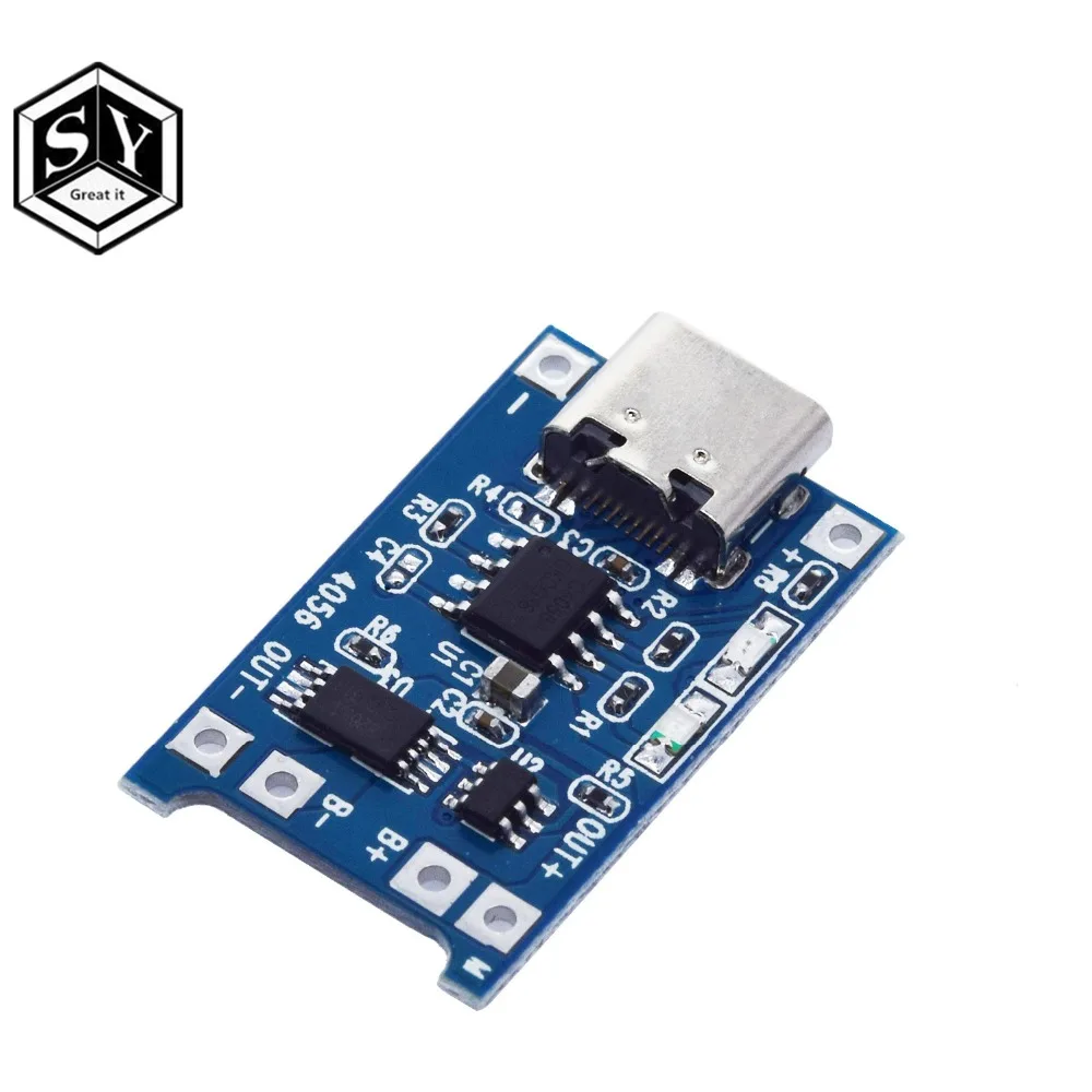 5 шт. тип-c USB 5 В 1A 18650 TP4056 модуль зарядного устройства литиевой батареи зарядная плата с защитой двойные функции 1A Li-Ion хорошее