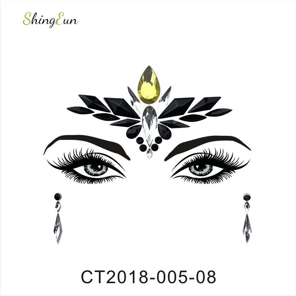 Наклейки временного макияжа на лицо и глаза Nissi Temporary Flash Crystal Face Eye Art Tattoo Stickers New Style Party Festival Makeup on.