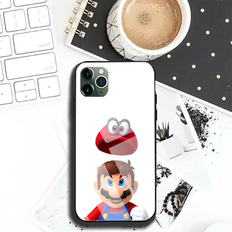 

Super Mario Phone Case Glass Designer For Iphone 7 8 PLUS 6s 11 Pro Max XR Back Cover Case