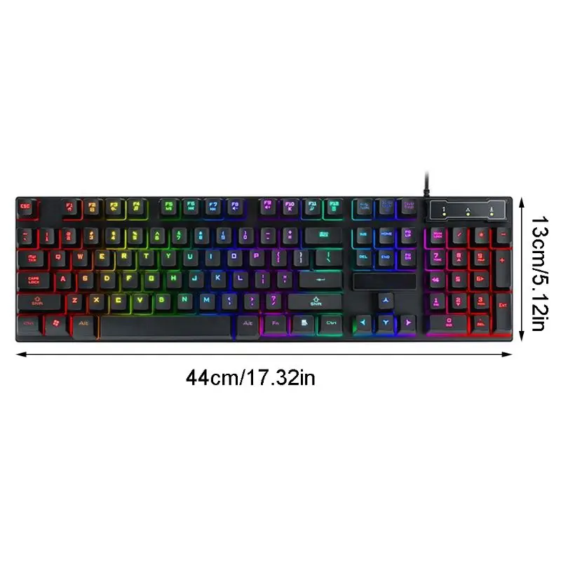 

USB Wired Gaming Keyboard 104 Keys Mechanical Feeling Gamer Keyboard for Computer Laptop