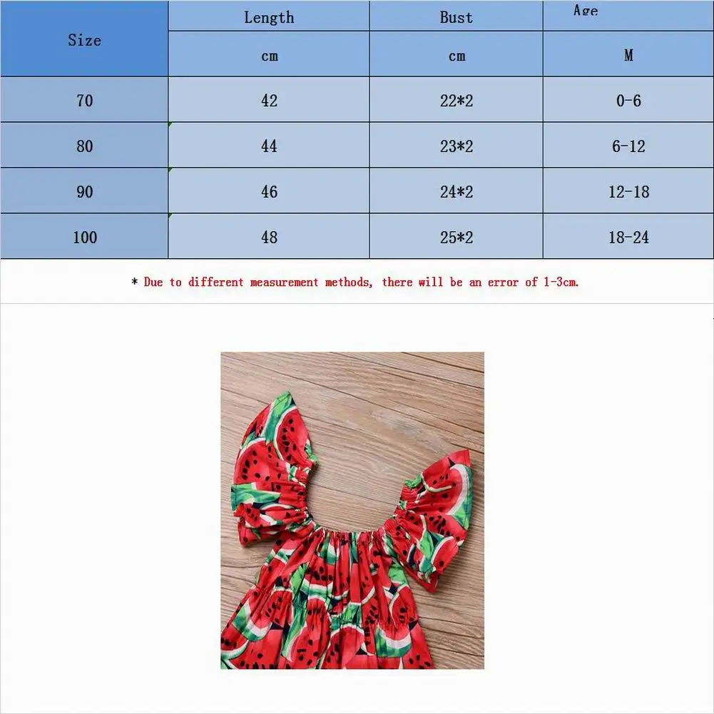 Комбинезон для маленьких девочек Одежда новорожденных с милым принтом арбуза