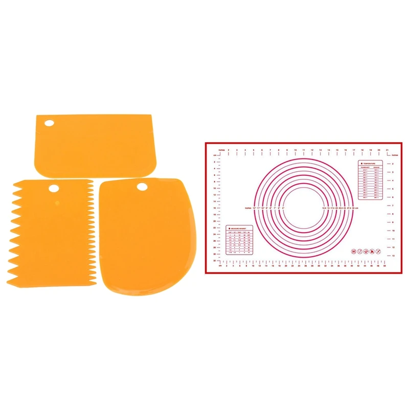 3 шт. пластиковый скребок для теста глазурь помадка и 1 40x60 см Силиконовая