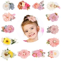 3pcsset baby artificial flower hairpins floral headdress hairclips girl kids sweet hair clip hairgrip headwear hair accessories