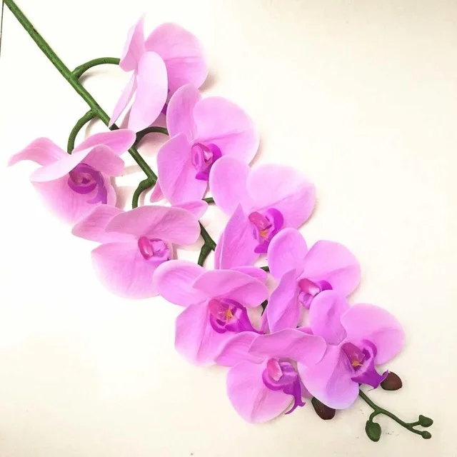 5 flowers 4 leaves 1 компл. Высокого качества орхидеи чувство руки цветок стол Цветочная композиция без вазы - Цвет: 5 flowers 4 leaves