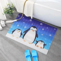 cute penguin silk loop door mat carpet living room mat pvc anti slip mat hallway door mat entrance door mat custom size bath mat