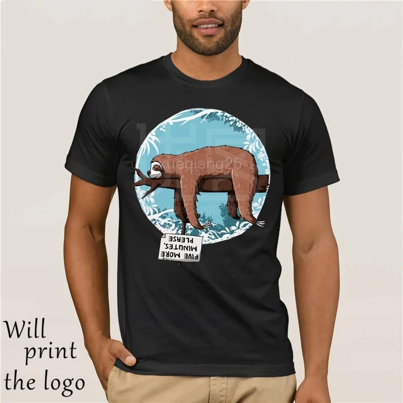 Moda Streetwear Ragazzo Pigro Sloth футболка 100% Cotone Homme Футболки Качество Camiseta|Мужские футболки| |