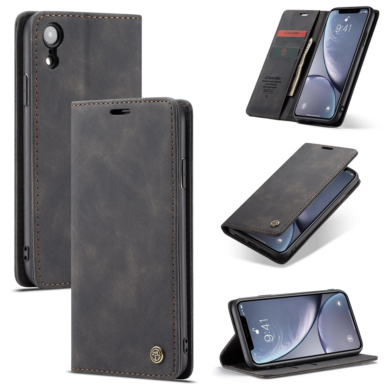 Retro Matte soft leather and TPU Total package side support Business For iphone 6 6p 6s 6sp 7 8 X XS XR Phone Case | Мобильные