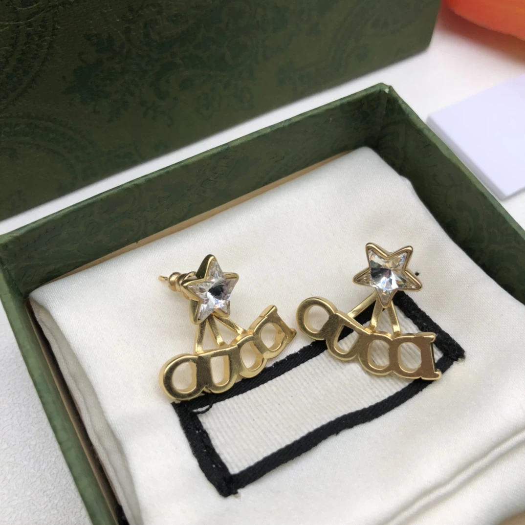 

Star Earrings romantic 2021 pop letter Zircon Earrings 100% Sterling Silver S925 postage free women's jewelry personalized gift