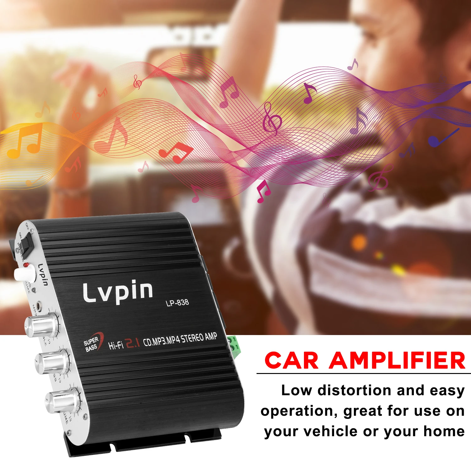 Мини Hi Fi аудио стерео усилитель мощности сабвуфер из алюминиевого материала MP3