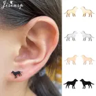 Минималистичные серьги-гвоздики в виде собачьей лапы из нержавеющей стали для женщин, Модная бижутерия 2021, серьги в виде мультяшных животных, щенков, рождественский подарок для детей