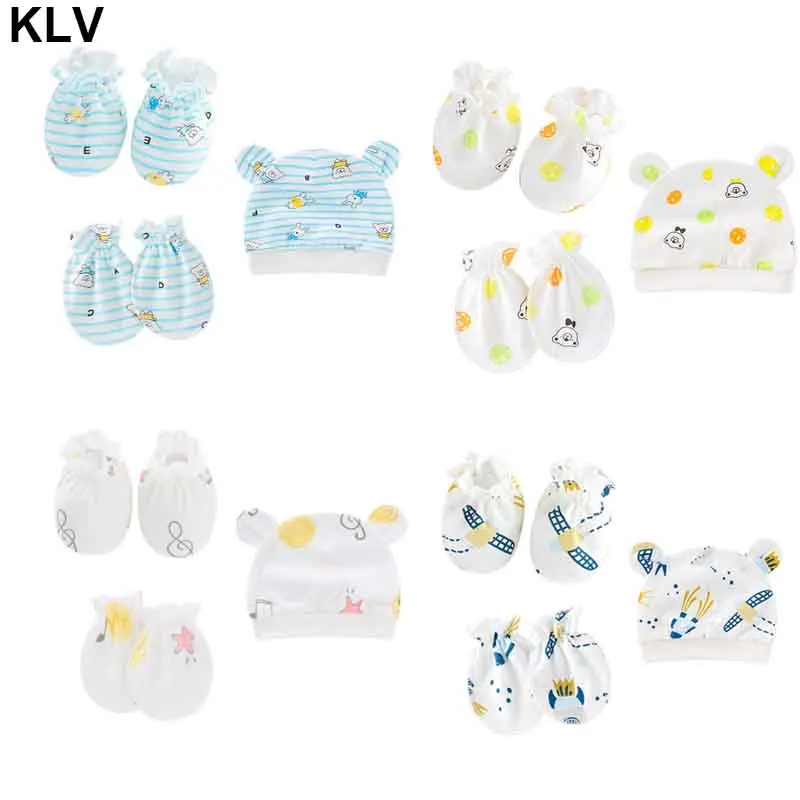 Детская невыпадающая соска царапин Мягкий хлопок перчатки, закрывающий ступни; Шапка; Комплект одежды удобный варежки носки Кепки комплект для новорожденных, малышей и детей младшего возраста состоящий из аксессуары для От 0 до 3 месяцев